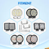 Nilight 2PCS Stainless Steel Mounting Base Brackets Adjustable Mount Bracket Kits for Round and Square 4.5Inch 27W 42W LED Light Bar