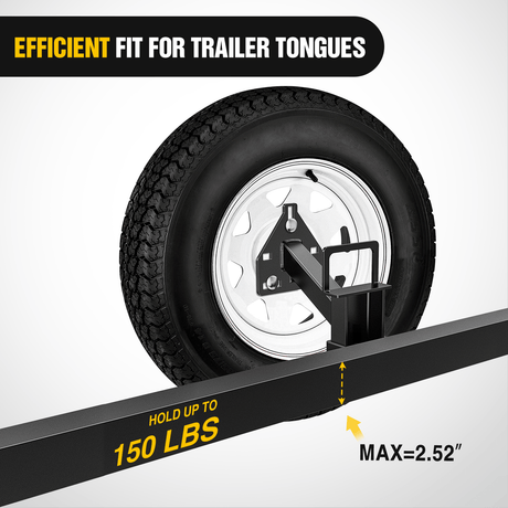 Trailer Hitch Spare Tire Carrier Mount Stake Pocket Boat 3-Nuts Trailer Bracket Utility Trailer Accessories Fits 4 & 5 & 6 Lugs Trailer Wheels on 4Inch 4.5Inch 4.75Inch 5Inch 5.5Inch and 6Inch Bolt Patterns 150 Lbs