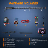 RGB Whip Light 1PC 3FT Lighted Antenna Whips with Remote & App Control DIY Chasing Patterns Brake Reverse Lights for ATV UTV Polaris RZR Can-am Dune Buggy Pickup Trucks Jeep