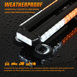 Nilight 14.5" 30LED Strobe Light Bar Double Side Rooftop Emergency Flashing Lights Amber White Safety Warning Hazard Light Bars with Magnetic Base for Construction Vehicles Plow Trucks Pickup