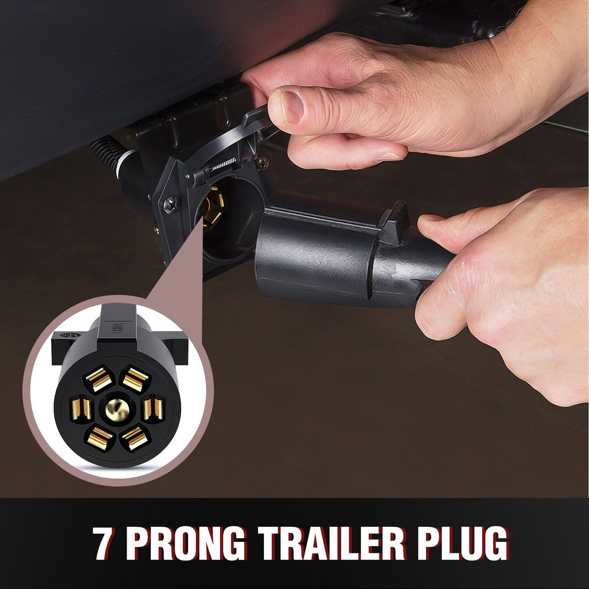 12Feet 7way Heavy Duty 7 Pin Plug Inline Trailer Cord Nilight