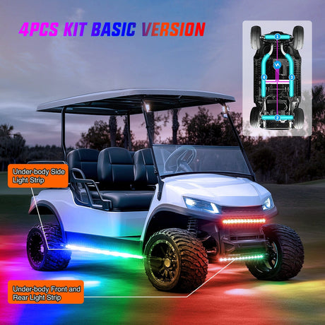 Nilight 4Pcs Golf Cart Underglow Light Kit for EZGO Yamaha Club Car