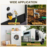 RV City Water Inlet with Check Valve & 90 Degree Hose Elbow 1/2Inch NPT Male to 3/4Inch GHT Female City Water Fill Inlet Flange Connection Fittings Connector Replacement for RV Camper Trailer Marine