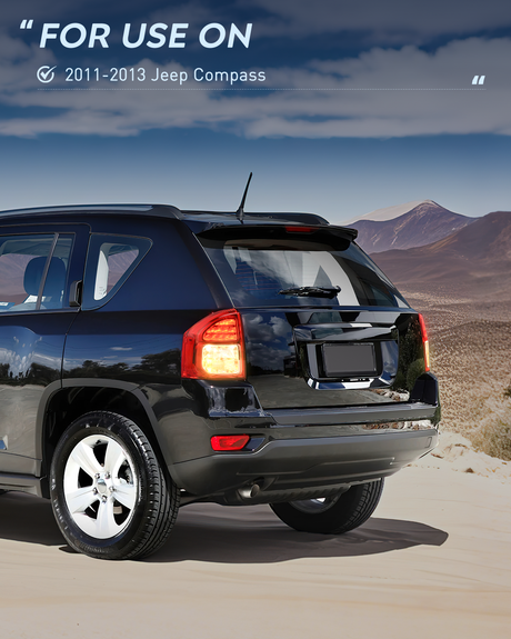 Nilight Taillight Assembly Compatible with 2011 2012 2013 Jeep Compass Tail Light OE Style Rear Lamp Replacement Driver and Passenger Side w/Bulbs