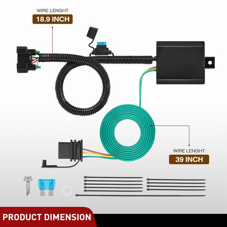 Wiring Harness Kit Nilight 4 Pin Custom Trailer Wiring Harness 56420 Vehicle Side Compatible with Hyundai 2019 2020 2021 2022 2023 2024 Santa Fe Santa Cruz Palisade Tucson; Kia Telluride Sorento Carnival