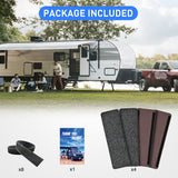 Nilight RV Step Covers 4 Pack 24 x 7.5 inches, Non Slip Camper Steps RV Step Rug with Hook & Loop Works on Electrical & Manual RV Stairs Carpet Rug for Mobile Home Camper Trailers Steps Outside, Gray