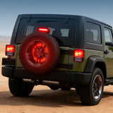 Tail Brake Turn Reverse Lights Spare Tire Brake Light Red Double Row LED Ring 3rd Third Stop Rear Wheel Lights Plug and Play Fit for 2007-2017 Jeep Wrangler JK JKU