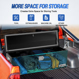 Truck Bed Toolboxes 44 Inch Truck Tool Box Heavy Duty Aluminum Stripes Plated Pick Up Truck Bed Toolboxes 44 Inchx15 Inchx15 Inch Waterproof Storage Organizer for Bed of Truck RV Trailer with Side Handle Lock Keys, Black