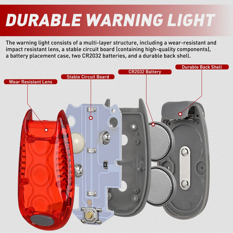 Nilight LED Safety Light 4PCS Red Marine Navigation Bike Tail Lights Three Modes Waterproof Reflective Gear Clip On Flash Strobe Indicator Lamp for Night Boating Fishing Cycling Jogging