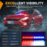 Nilight 12LED Traffic Advisor Strobe Light Bar Red Blue Emergency Warning Hazard Safety Dash Front/Rear Windshield Flashing Lights for Cars Trucks Police Firefighter Plow Construction Vehicles