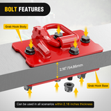 Nilight 2PCS Tractor Bucket Hooks with Tie Down Ring, Bolt-On Grab Hook with Back Plates Compatible with Trailer RV UTV Truck, Grade 70 Grade Forged Steel Max 15000 lbs, Red