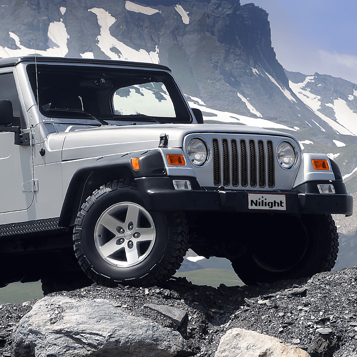 Nilight 7Pcs Front Grille Trims Inserts Cover Guard Fit for 1997 1998 1999 2000 2001 2002 2003 2004 2005 2006 Wrangler TJ & Unlimited