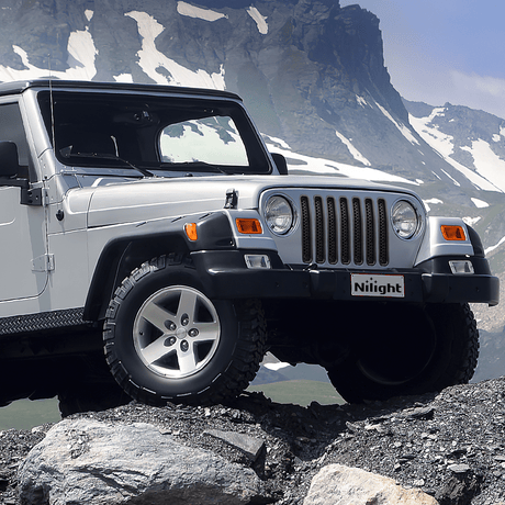 Nilight 7Pcs Front Grille Trims Inserts Cover Guard Fit for 1997 1998 1999 2000 2001 2002 2003 2004 2005 2006 Wrangler TJ & Unlimited