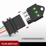 4 Way Flat Trailer Wiring Circuit Tester Male End Wire 4 Pin Test with Bright Light Indicator for Turn Signal Brake Tail Lights Trouble Shooting