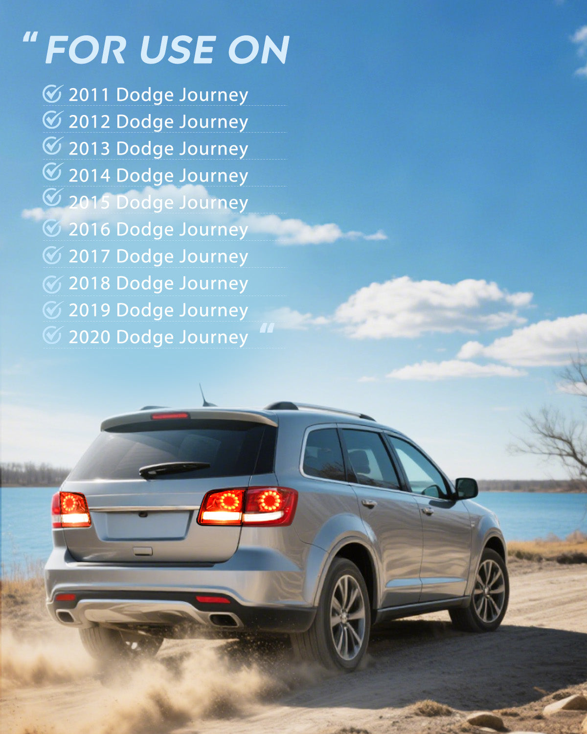 Nilight Taillight Assembly Compatible with 2011 2012 2013 2014 2015 2016 2017 2018 2019 2020 Dodge Journey Outer Tail Light Right Passenger Side