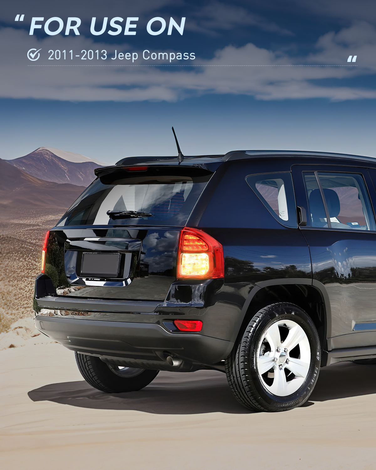 Nilight Taillight Assembly Compatible with 2011 2012 2013 Jeep Compass Tail Light OE Style Rear Lamp Replacement Passenger Side w/Bulbs