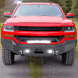 Front Bumper 2016 2017 2018 Chevy Silverado 1500 Front Bumper Textured Black Solid Steel 120W Light Bar 18W Light Pods