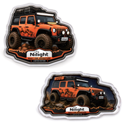 2PCS Off-Road Vehicle Fridge Magnet Set 5.5mm Thick | Side Profile & Cartoon Collectible Designs