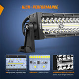9.5 Inch 192W Triple Row 64LEDs Spot Flood LED Light Bar Nilight