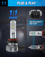 LED Headlight 9006 Xenon LED Fog Light Bulbs EF2 Series DRL 60W 6000K | 2 BULBS