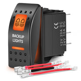 Nilight UTV Backup Lights Rocker Switch On Off 5 PIN SPST LED Light Bar Switches with Orange Backlit 12V 24V Toggle with Jumper Wires Set for ATVs UTVs Cars Trucks RVs