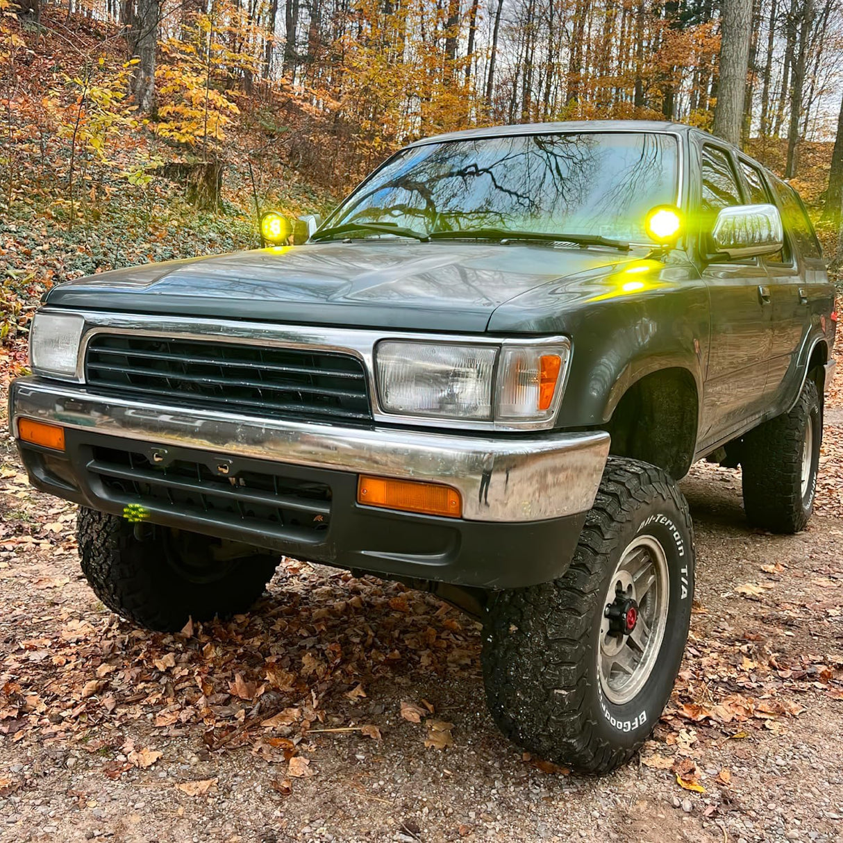 Ditch Light Brackets Hood Hinges Mount Bracket Kit for Auxiliary Offroad LED Pods Work Lighting Compatible with Toyota 4Runner 1989 1990 1991 1992 1993 1994 1995 3rd Gen Pickup