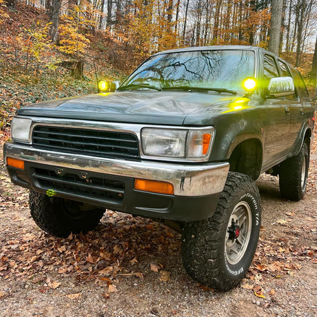 Ditch Light Brackets Hood Hinges Mount Bracket Kit for Auxiliary Offroad LED Pods Work Lighting Compatible with Toyota 4Runner 1989 1990 1991 1992 1993 1994 1995 3rd Gen Pickup