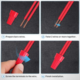 100PCS Red Wire Connectors Kit 14-12 AWG Electric Wire Caps Insulating Insert Twist Electrical Wire Terminal with Spring for Connect Electrical Wiring Automotive Car Truck Boats Marine