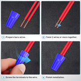 400PCS Blue Wire Connectors Kit 20-18 AWG Electric Wire Caps Insulating Insert Twist Electrical Wire Terminal with Spring for Connect Electrical Wiring Automotive Car Truck Boats Marine