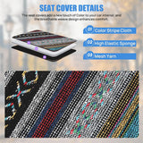 Car Seat Covers 2PCS Red Stripes Baja Saddle Blanket with Shoulder Pads Breathable Washable Striped Woven Airbag Compatible Universal for Cars SUV Truck Front Seat