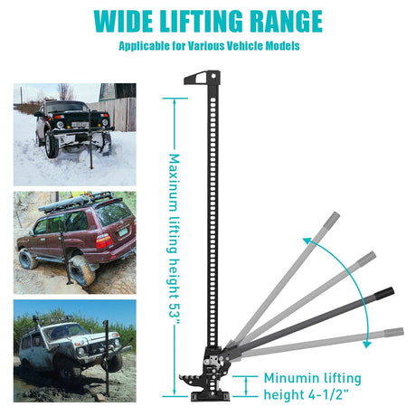 Nilight Farm Jack, 60 inch Utility High Lift Ratcheting Off Road Jack for Truck/SUV/ATV/CAR, 7000 lbs/3 Ton Capacity
