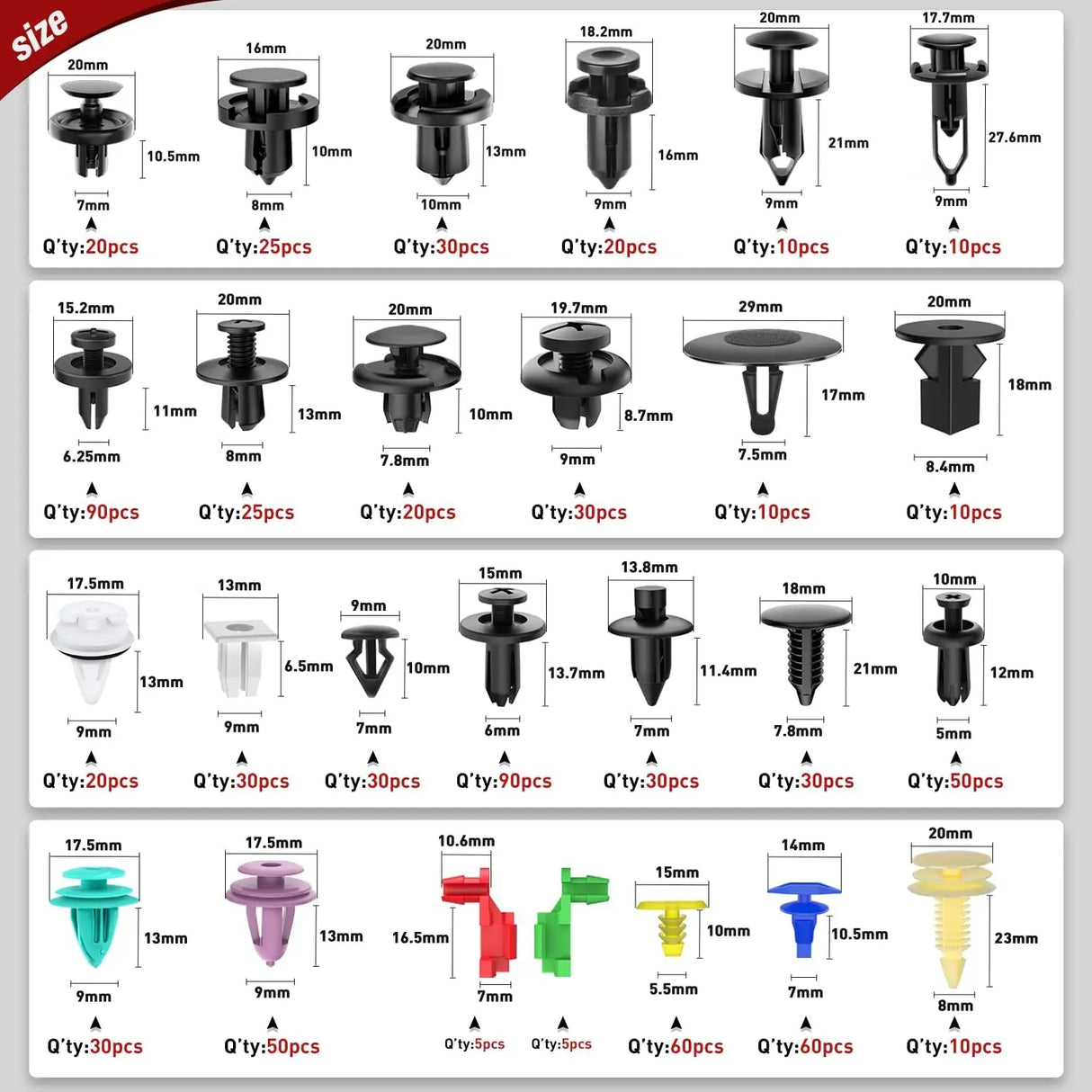 935 Pcs Car Push Retainer Clips & Auto Fasteners Assortment Nilight