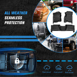 Floor Mat TPE Floor Mats for Chevy Silverado GMC Sierra 1500 Crew Cab 2007-2013, Silverado GMC Sierra 2500 3500 2007 2008 2009 2010 2011 2012 2013 2014 All Weather Custom Fit Heavy Duty Floor Liners
