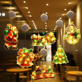 Outdoor lighted Christmas-themed ornaments