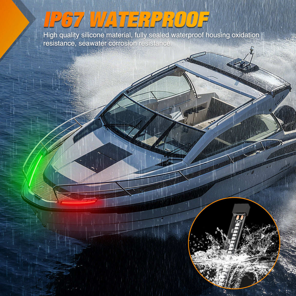 13 Inch 66Leds Red Green Light Strip 2PCS