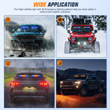 Led Strobe Light 162 LED Traffic Advisor Strobe Light Bar 2-in-1 Amber Blue Emergency Warning Hazard Lights with Controller 4 Switchable Color 36 Flash Pattern for Trucks Cars Tow Plow Construction Vehicles