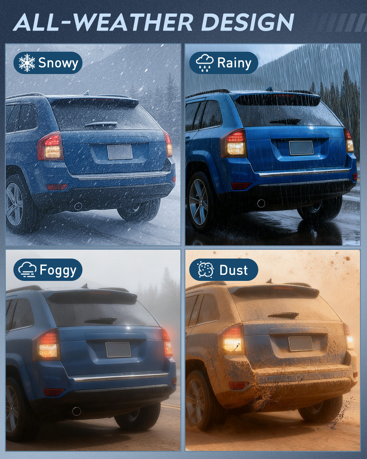 Taillight Assembly Compatible with 2014 2015 2016 2017 Jeep Compass Tail Light OE Style Rear Lamp Replacement Driver Side w/Bulbs