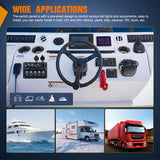 Nilight 5 Gang Rocker Switch Panel Waterproof Pre-Wired Aluminum Power Control Marine Panels with PD Type C and USB Cigarette Lighter Socket Voltmeter 12V 24V ON Off Switches for Car Trucks Boats RVs