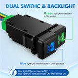 LED Light Bar & Spot Lights Dual Push Button Switch 12V ON Off Switches with Connector Wire Kit 1.54Inch x 0.83Inch Replacement for Toyota Tacoma Tundra 4Runner FJ Cruiser Hilux Fortuner