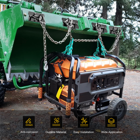 Nilight 2PCS Tractor Bucket Hooks with Tie Down Ring, Bolt-On Grab Hook with Back Plates Compatible with Trailer RV UTV Truck, Grade 70 Grade Forged Steel Max 15000 lbs, Black