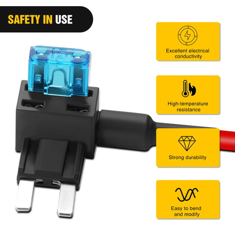 Nilight 24 Pcs 12V Car Add-a-Circuit Fuse Tap Holder Standard Mini Micro2 and Low Profile Fuses Taps 4 Types ATO ATC ATM APM for Cars Trucks Boats