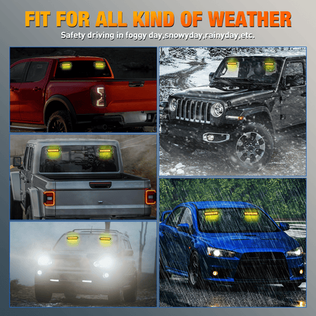 Nilight 12LED Emergency Strobe Traffic Advisor Light Bar 2 in 1 Amber Dash Warning Safety Flashing Lights Front/Rear Windshield Construction Lights for Trucks Cars Plow Police Firefighter Vehicles