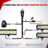 Nilight 14AWG LED Light Bar Wiring Harness Kit 12V On Off 5Pin Rocker Switch Laser Waterproof Toggle Switches Power Relay Blade Fuse for Work Lights Cars Boat ATV Trucks-3 Leads, Bule