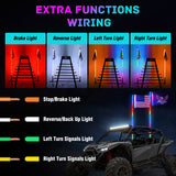LED Whip Light 2 PCS 4FT COB RGB Lighted Antenna Whips with Spring Base Remote & App Control DIY Patterns Turn Brake Reverse Lights for Can-am Offroad ATV UTV RZR Polaris Dune Buggy Truck