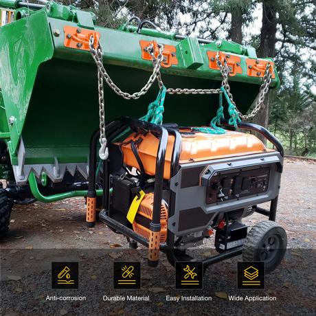 Nilight 2PCS Tractor Bucket Hooks with Tie Down Ring, Bolt-On Grab Hook with Back Plates Compatible with Trailer RV UTV Truck, Grade 70 Grade Forged Steel Max 15000 lbs, Orange