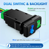 LED Light Bar & Off-Road Lights Dual Push Button Switch 12V ON Off Switches with Connector Wire Kit 1.54Inch x 0.83Inch Replacement for Toyota Tacoma Tundra 4Runner FJ Cruiser Hilux Fortuner