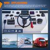 Nilight 6 Gang Rocker Switch Panel Waterproof Pre-Wired Aluminum Power Control Marine Panels with PD Type C and USB Cigarette Lighter Socket Voltmeter 12V 24V ON Off Switches for Car Trucks Boats RVs
