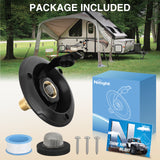 Nilight RV City Water Inlet with Check Valve 1/2Inch NPT Male to 3/4Inch GHT Female Brass City Water Fill Inlet Flange Connection Fittings for RV Camper Trailer Marine Hose Water Inlet Connector Replacement