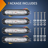 Nilight 4PCS 6 LED Purple Emergency Warning Strobe Lights
