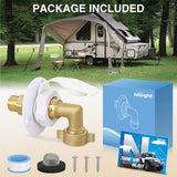RV City Water Inlet with Check Valve & 90 Degree Hose Elbow 1/2Inch NPT Male to 3/4Inch GHT Female City Water Fill Inlet Flange Connection Fittings Connector Replacement for RV Camper Trailer Marine